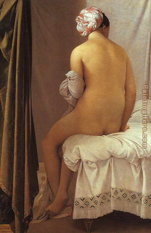 La Grande baigneuse painting - Jean Auguste Dominique Ingres La Grande baigneuse art painting